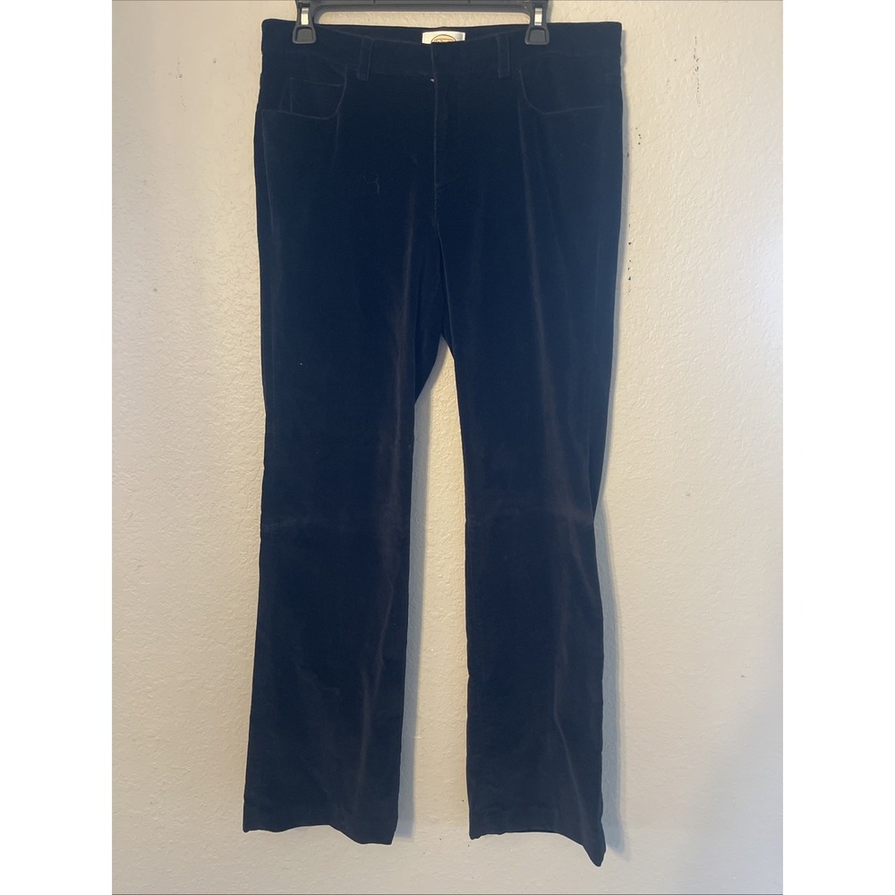 Talbots Women's Size 8 5 Pocket Pants Black Velvet Straight Leg Stretch